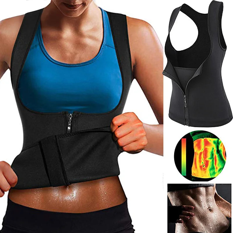 Women Sweat Waist Trainer Vest Slimming Corset for Weight Loss Body Shaper Sauna Compression Shirt Belly Girdle Tops Shapewear